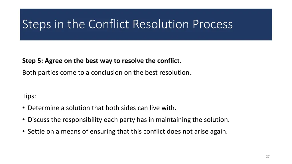 steps in the conflict resolution process 5