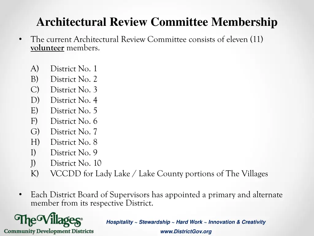 architectural review committee membership
