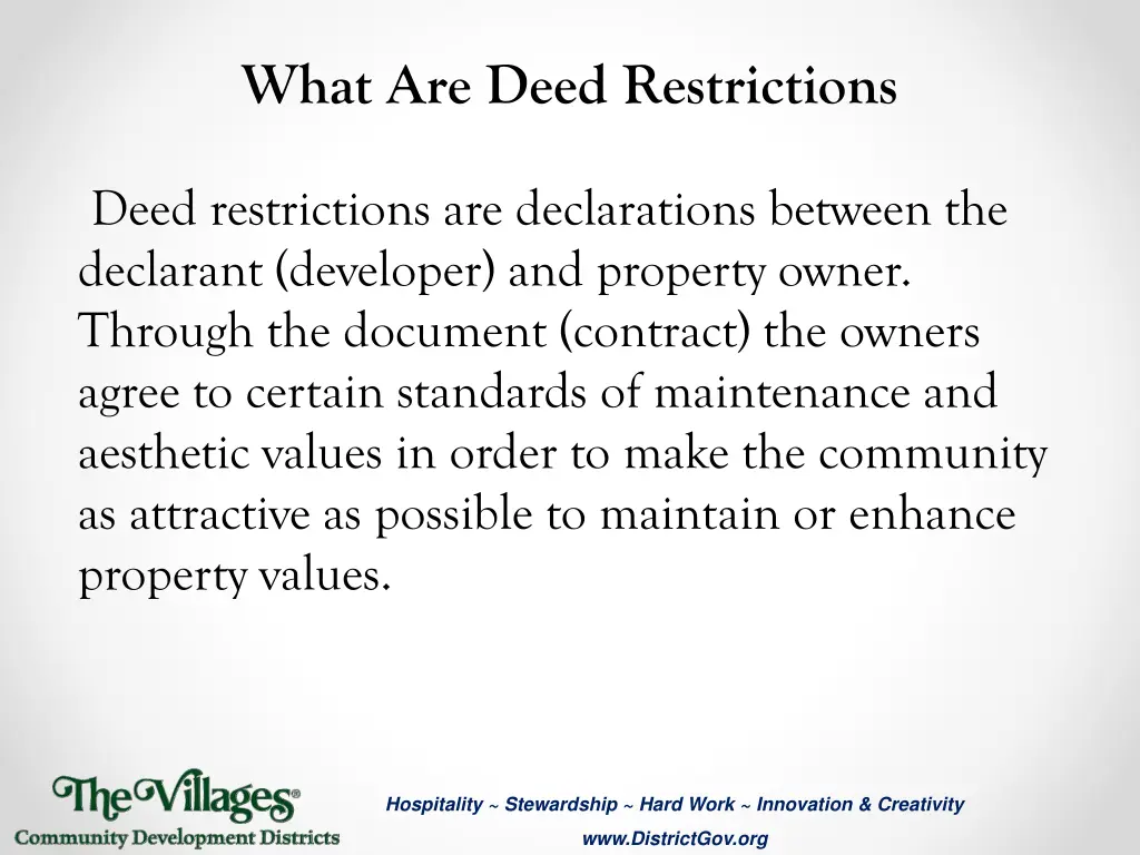 what are deed restrictions