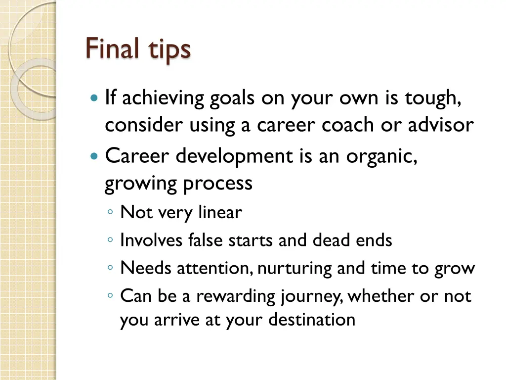 final tips