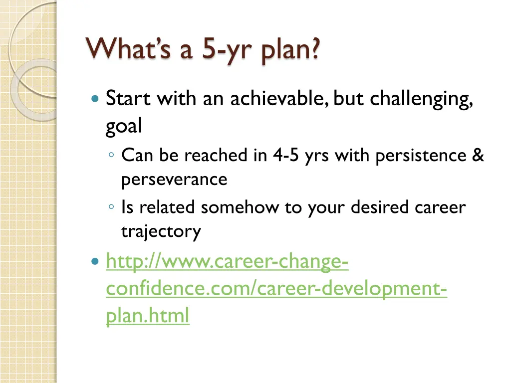 what s a 5 yr plan