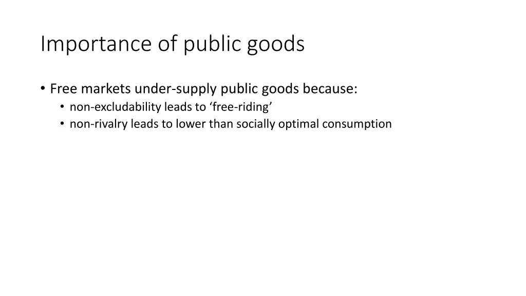 importance of public goods