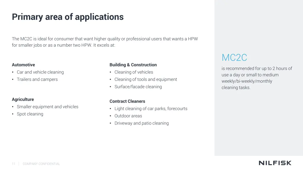 primary area of applications