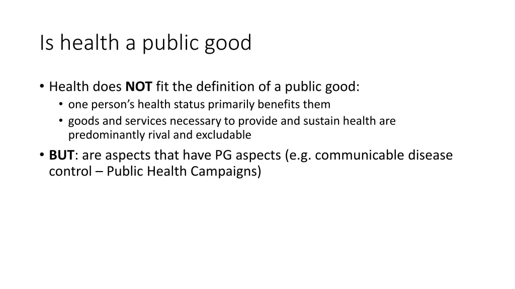 is health a public good