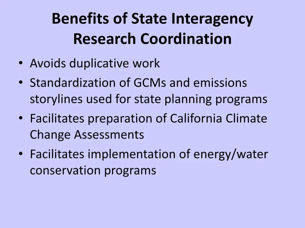 benefits of state interagency research