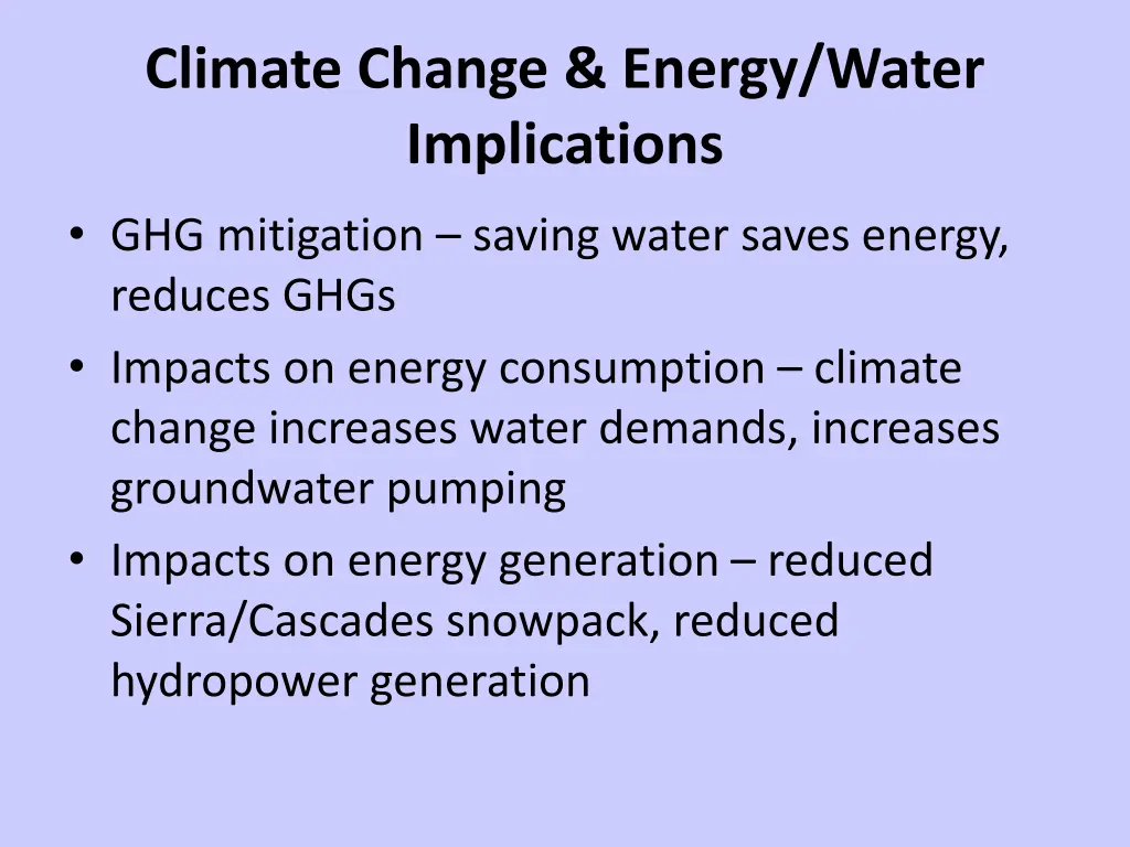 climate change energy water implications