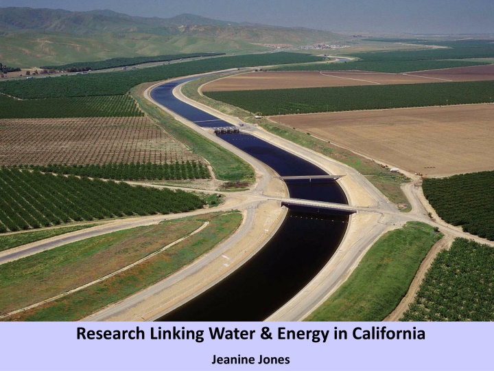 research linking water energy in california