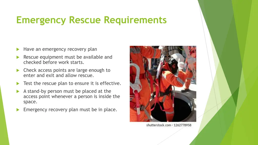 emergency rescue requirements