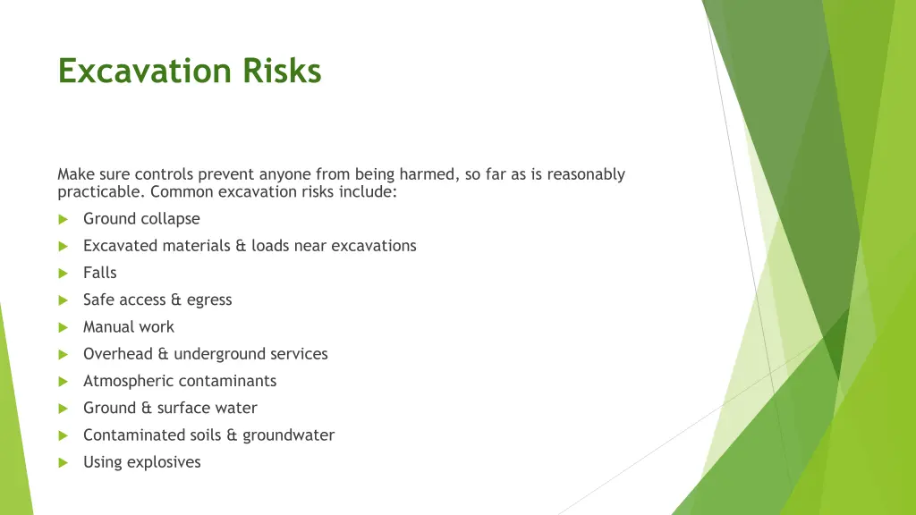 excavation risks