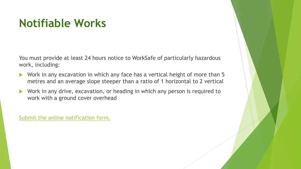 notifiable works