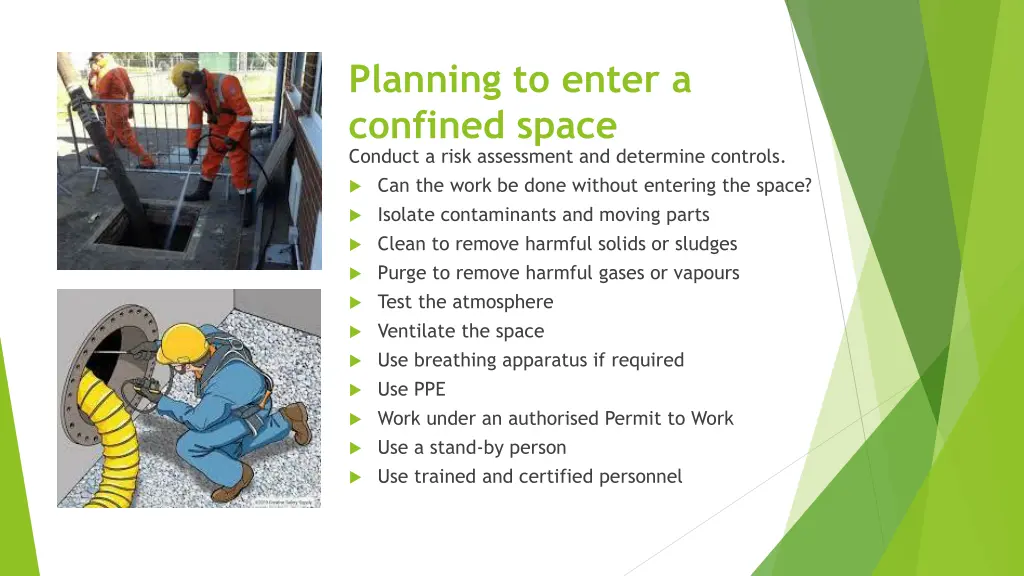 planning to enter a confined space conduct a risk