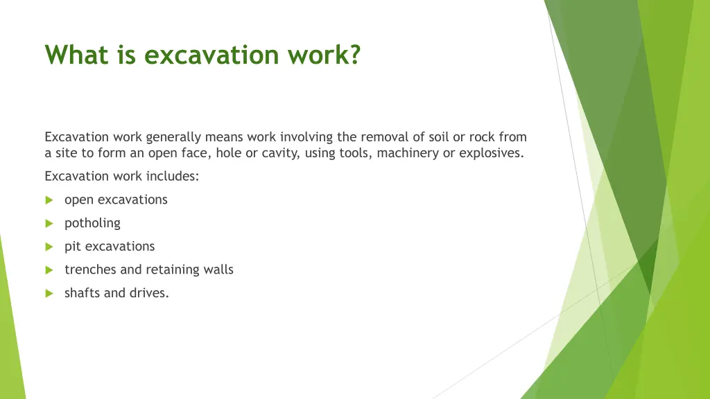 what is excavation work