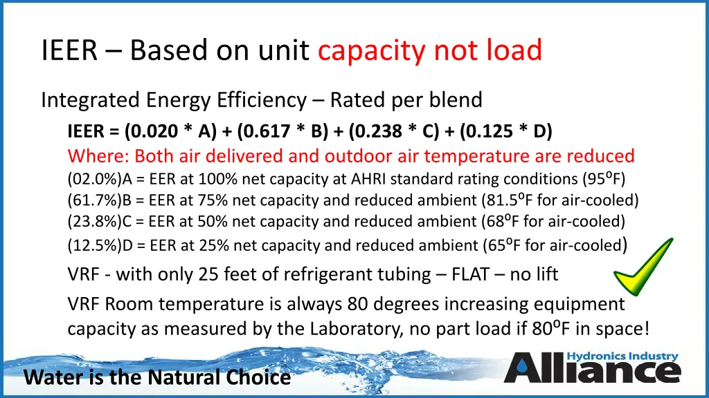 ieer based on unit capacity not load