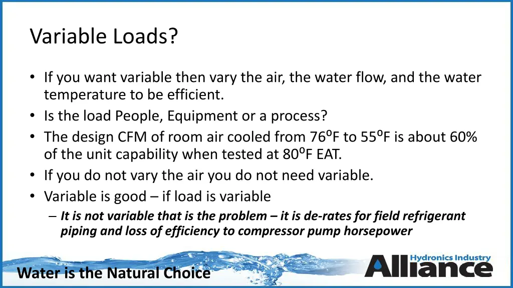 variable loads
