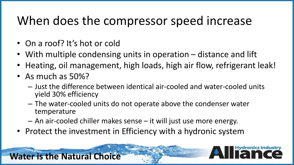 when does the compressor speed increase
