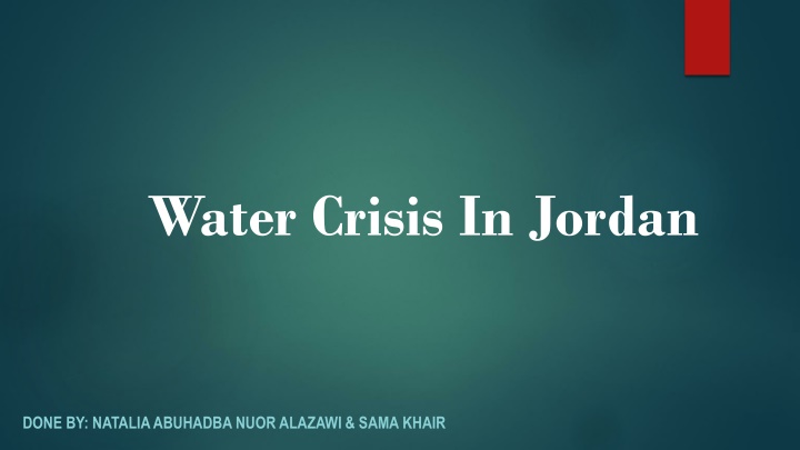 water crisis in jordan