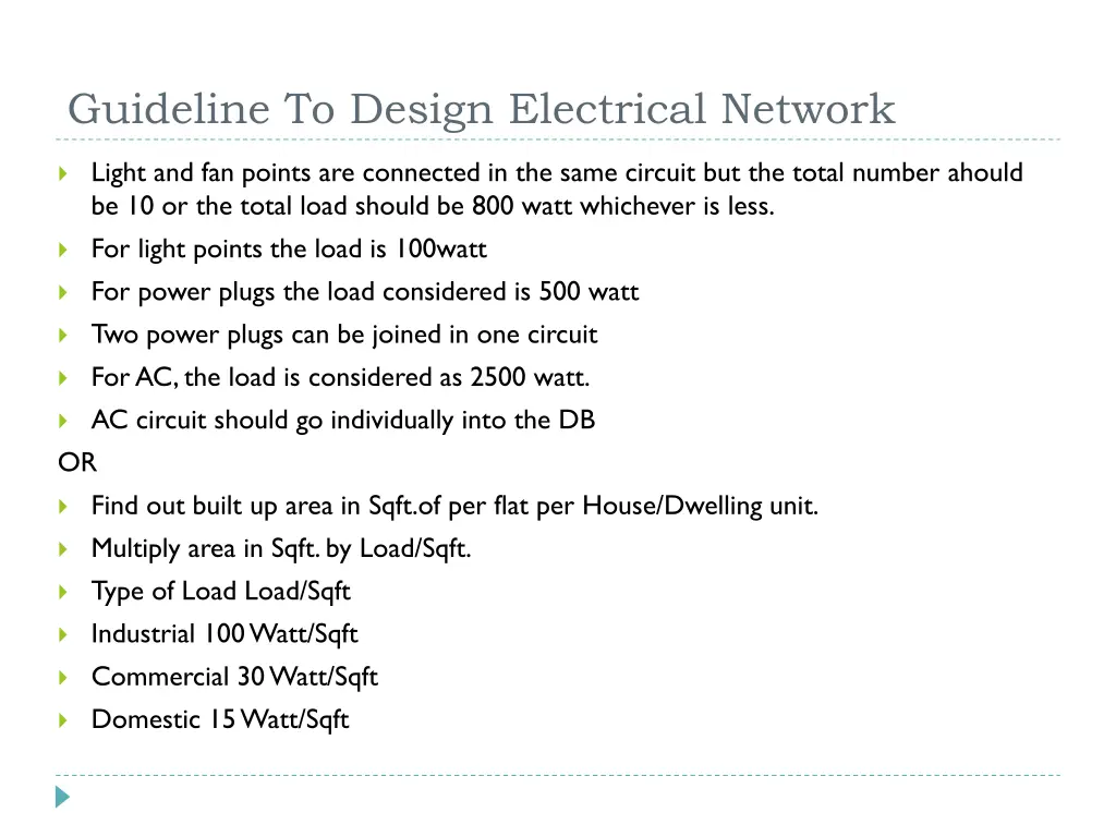 guideline to design electrical network 1