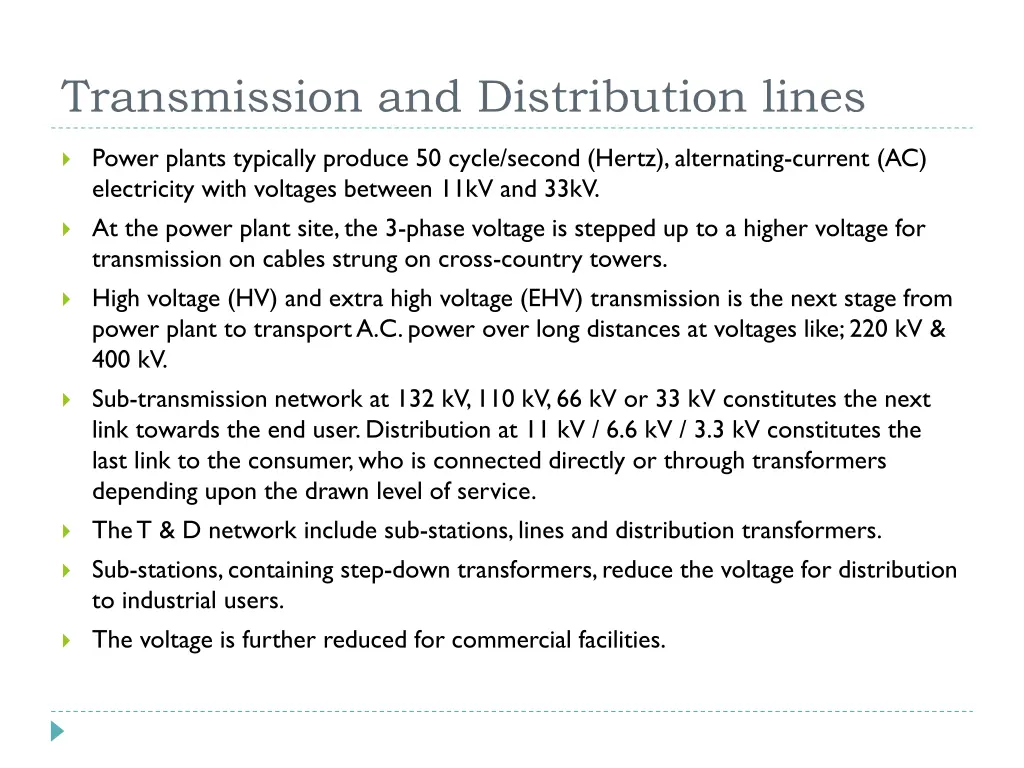 transmission and distribution lines