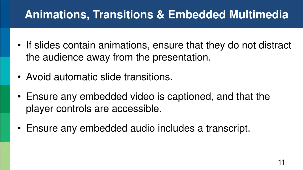 animations transitions embedded multimedia