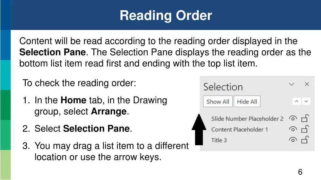 reading order