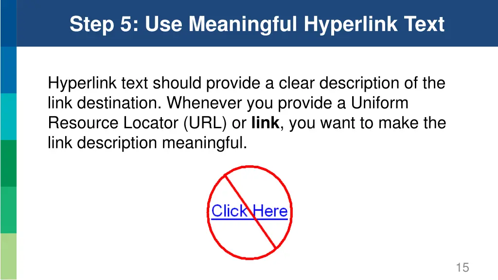 step 5 use meaningful hyperlink text