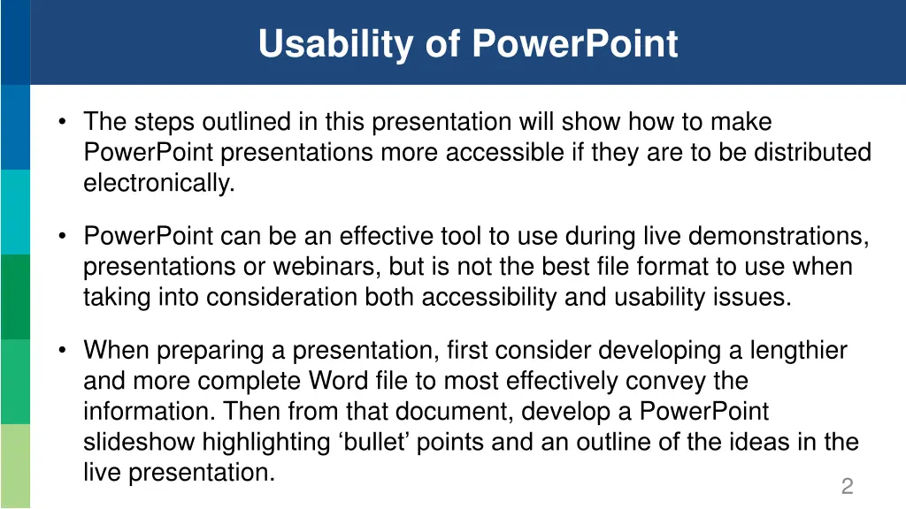 usability of powerpoint