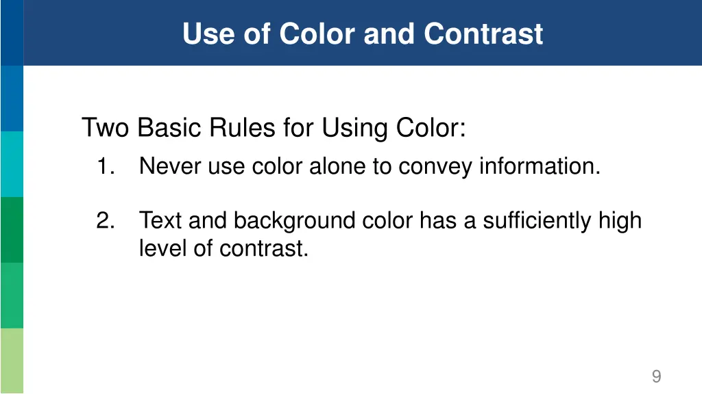 use of color and contrast