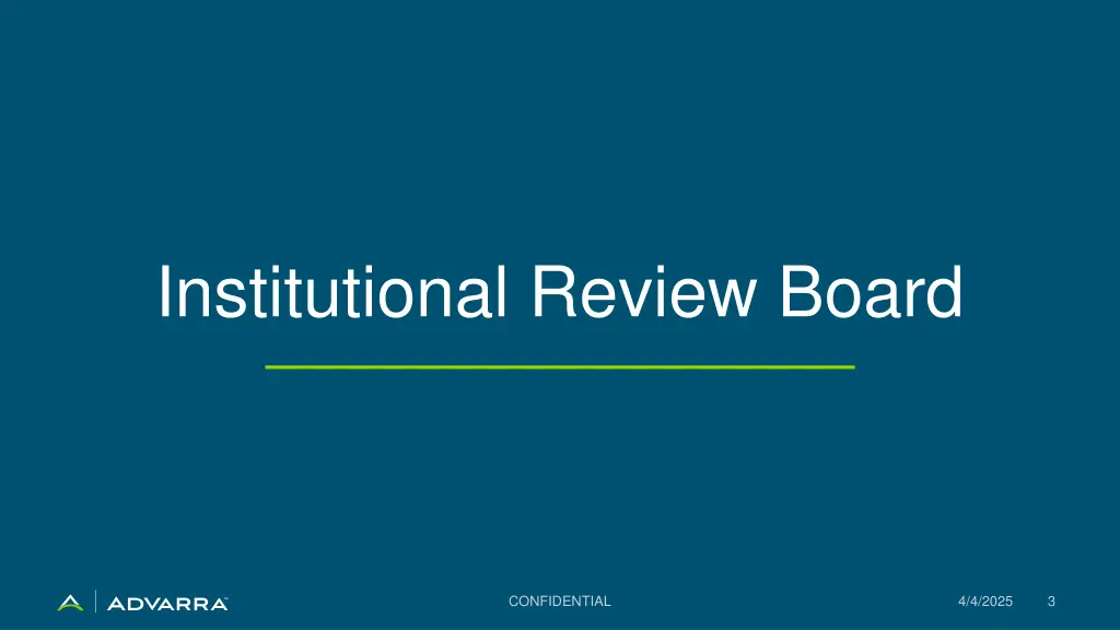institutional review board