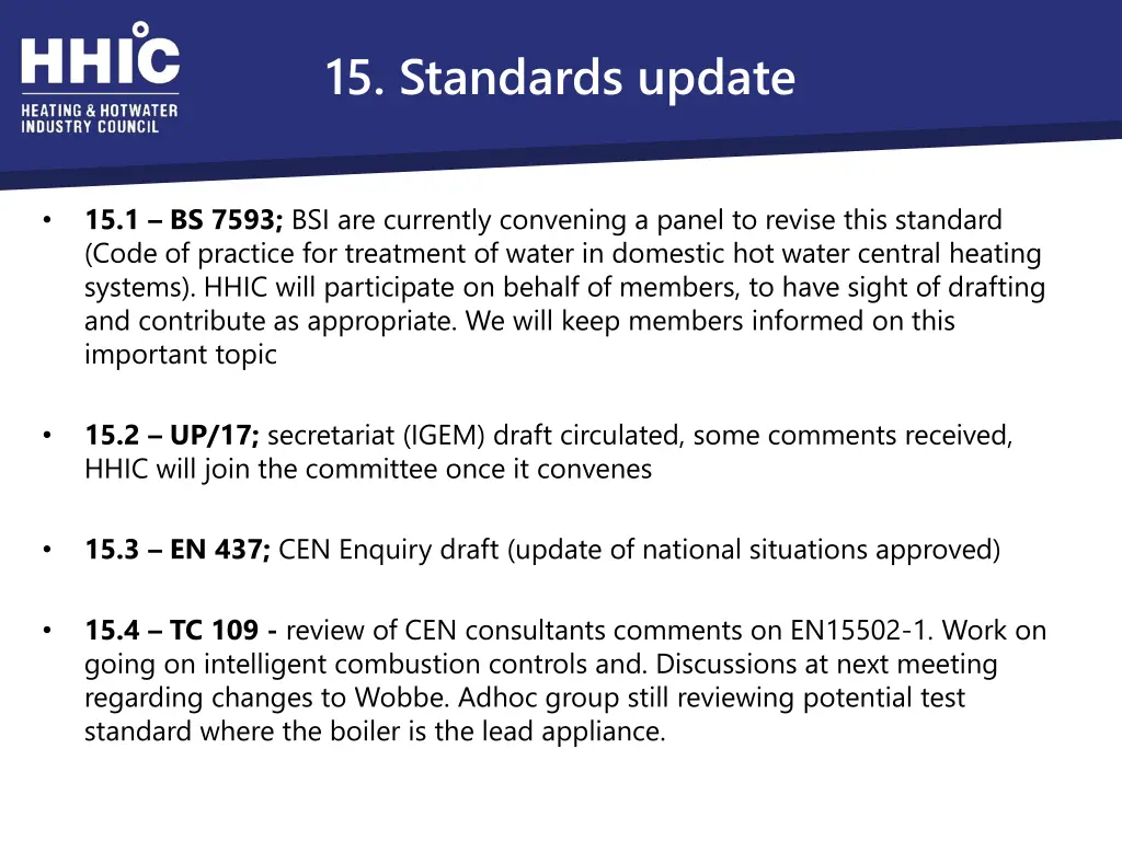 15 standards update