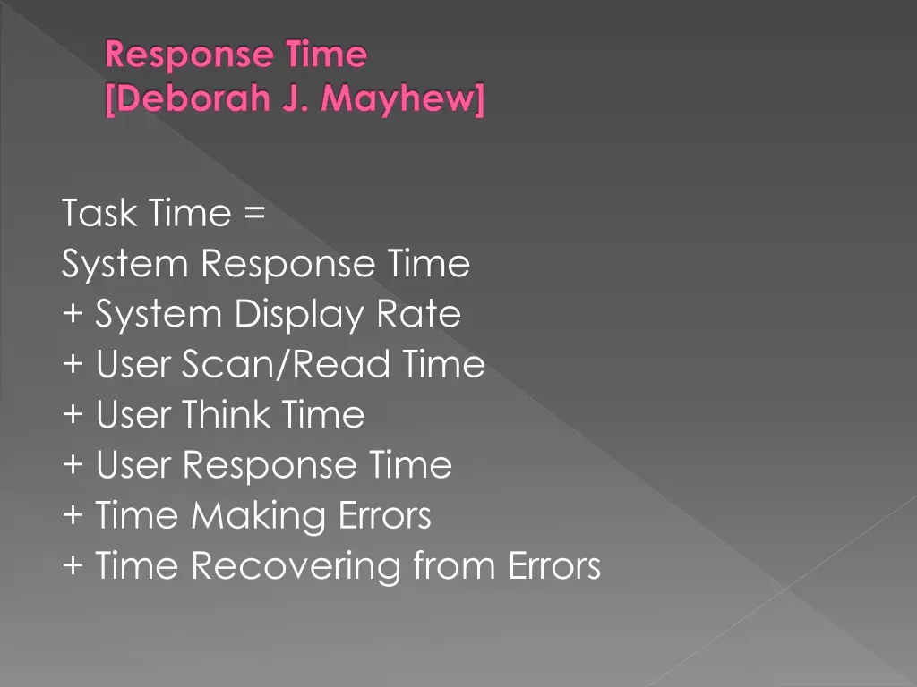 response time deborah j mayhew