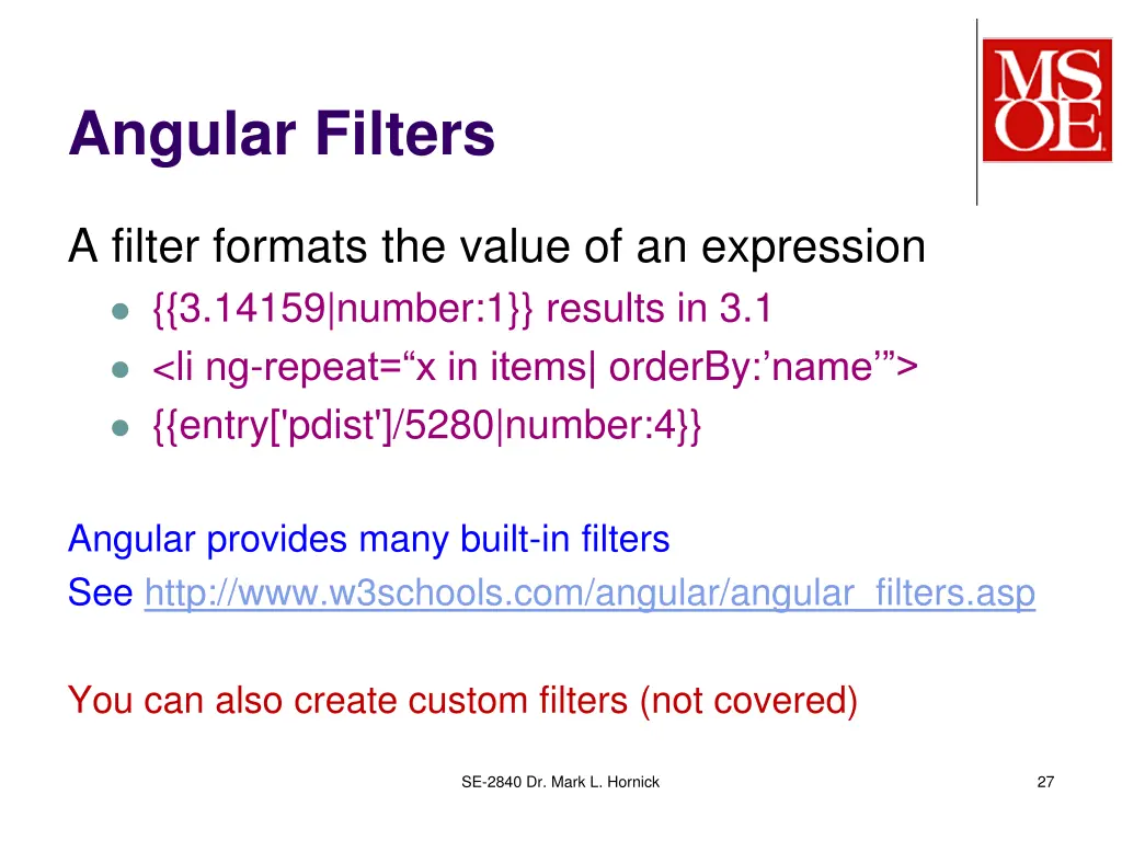 angular filters