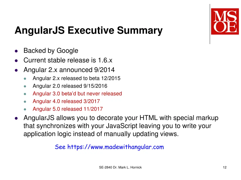 angularjs executive summary