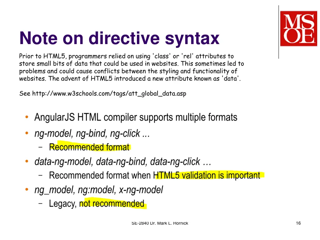 note on directive syntax