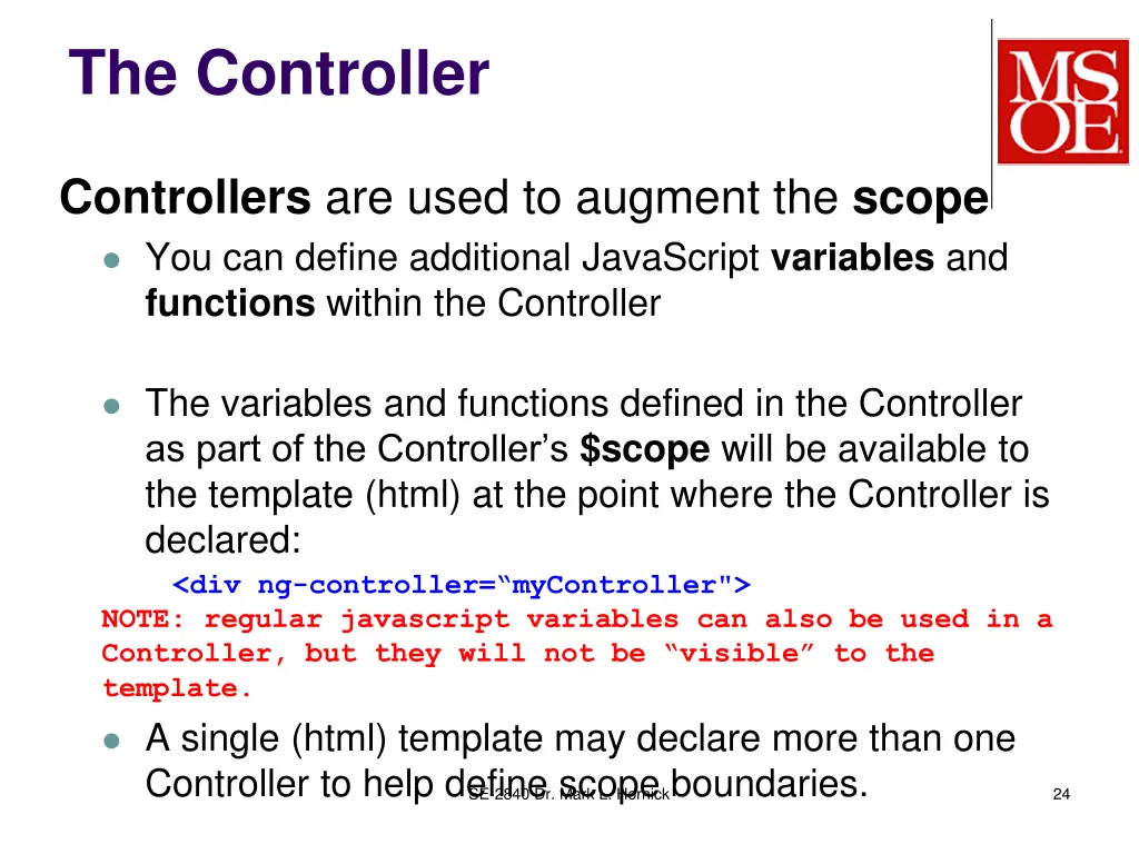 the controller