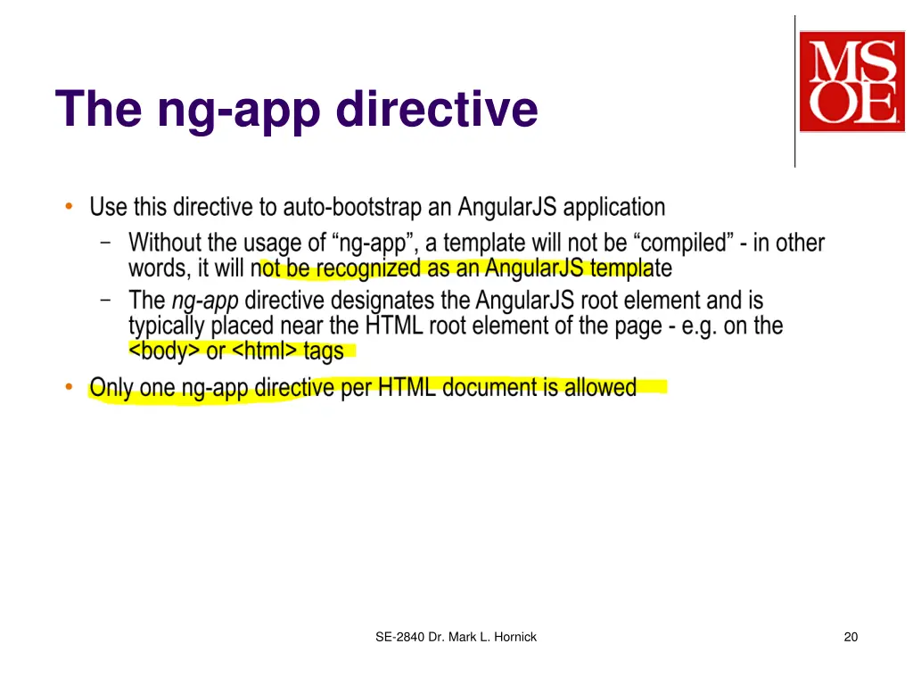 the ng app directive