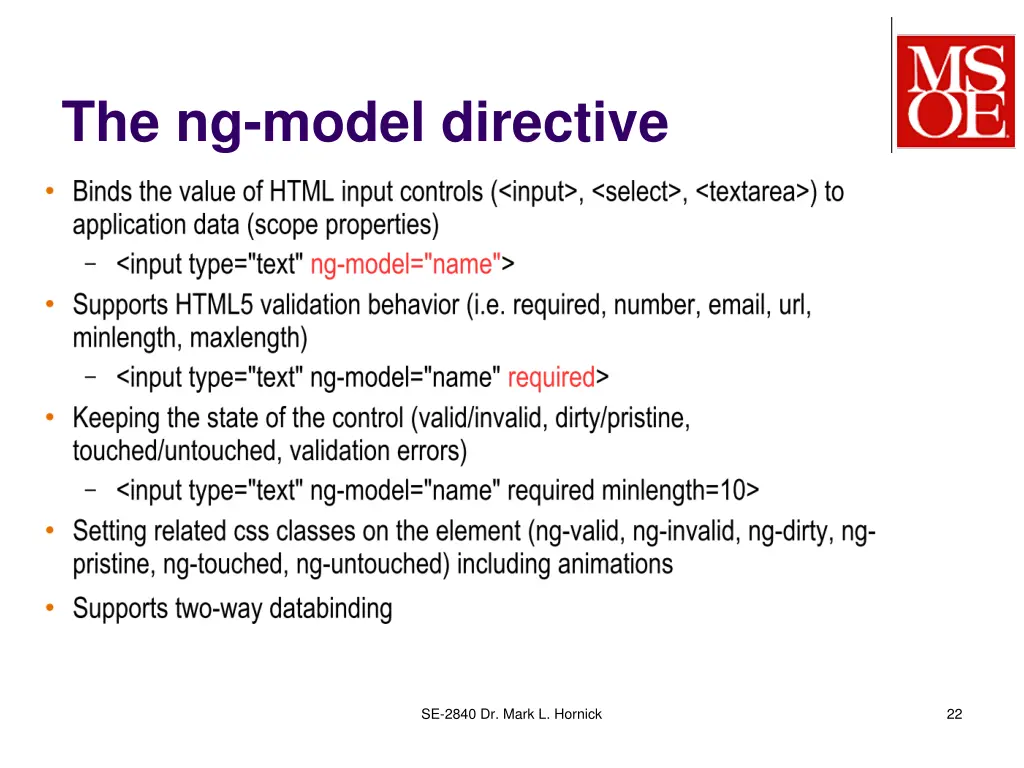 the ng model directive