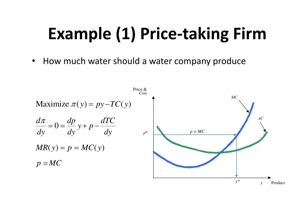 example 1 price taking firm