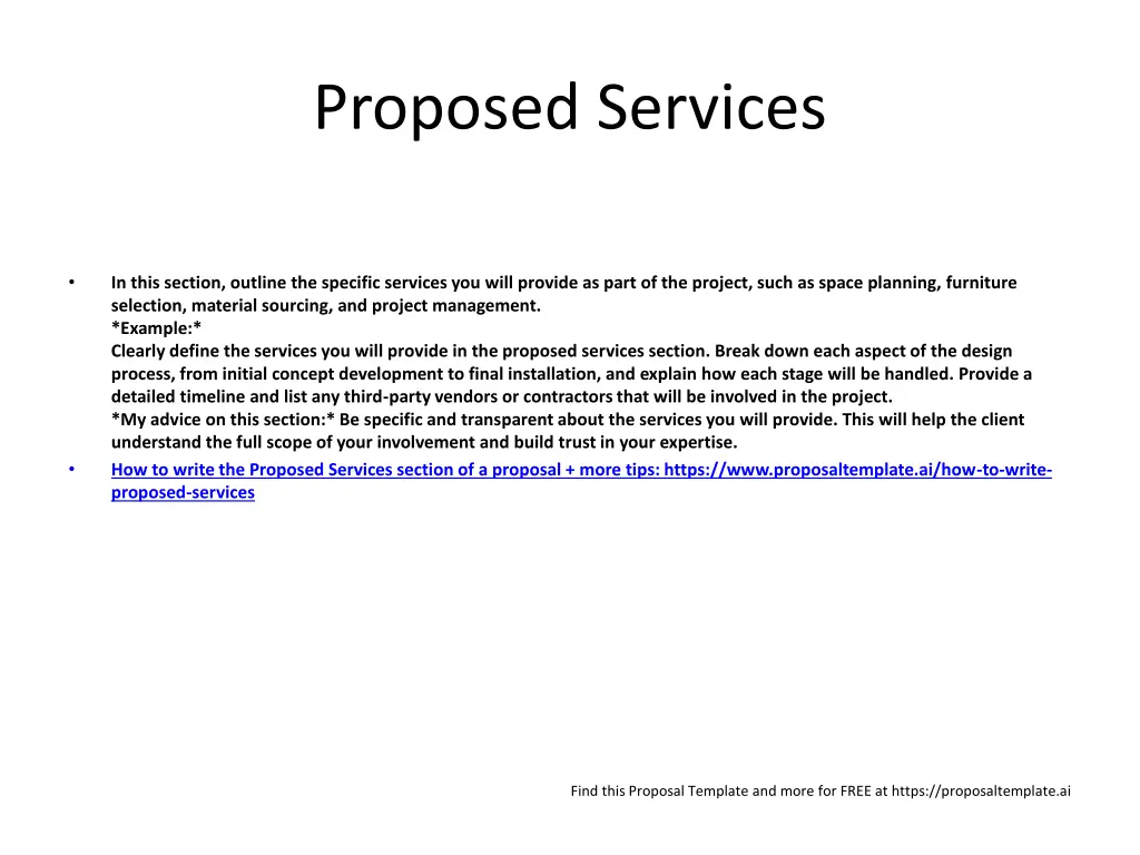 proposed services