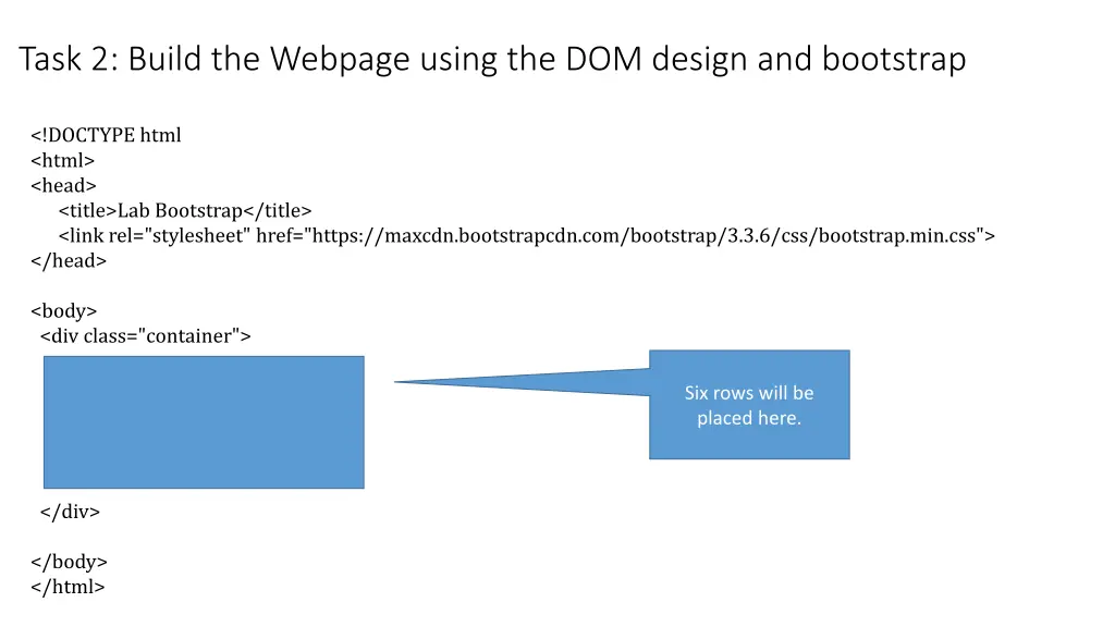 task 2 build the webpage using the dom design