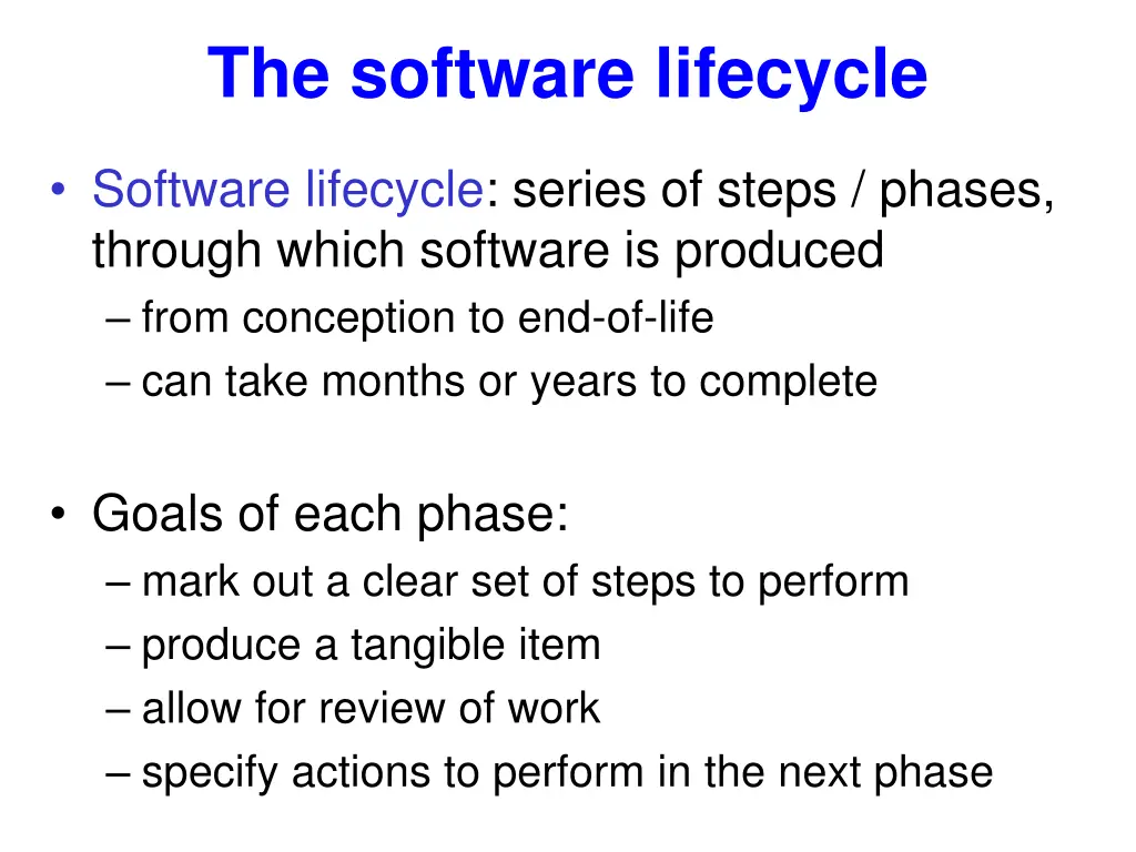 the software lifecycle