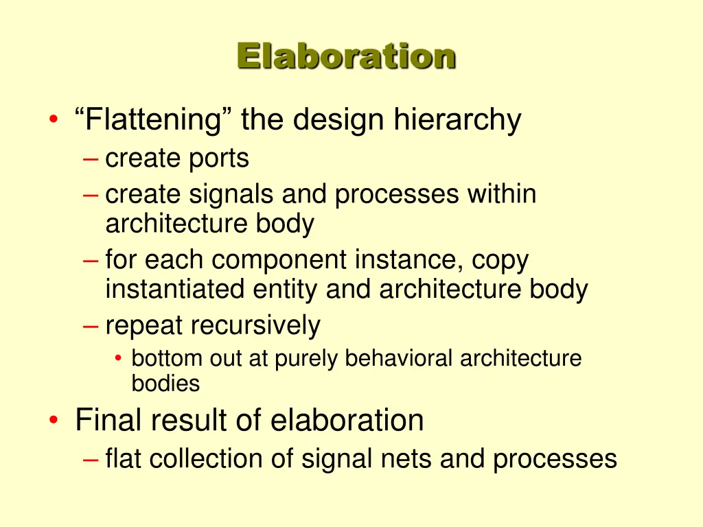 elaboration