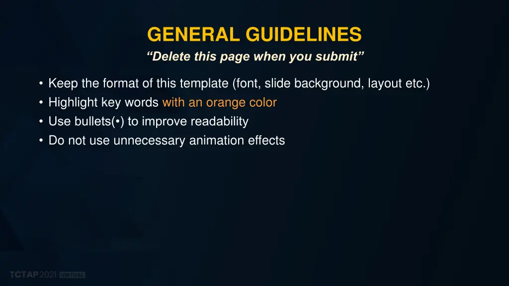 general guidelines delete this page when