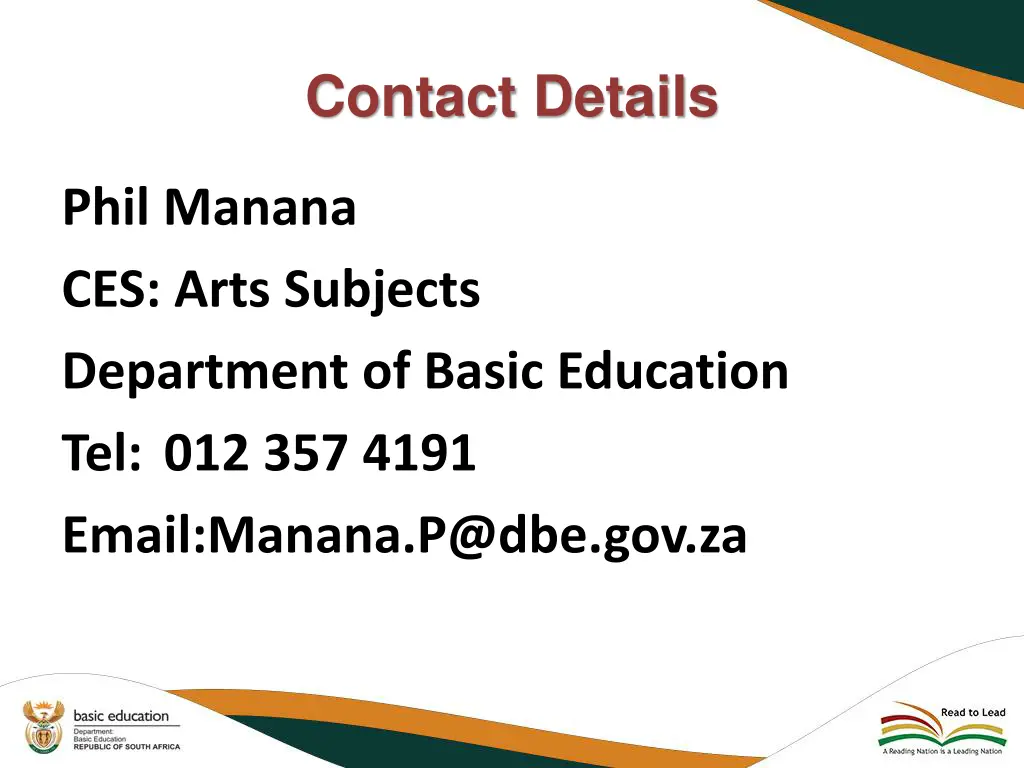 contact details