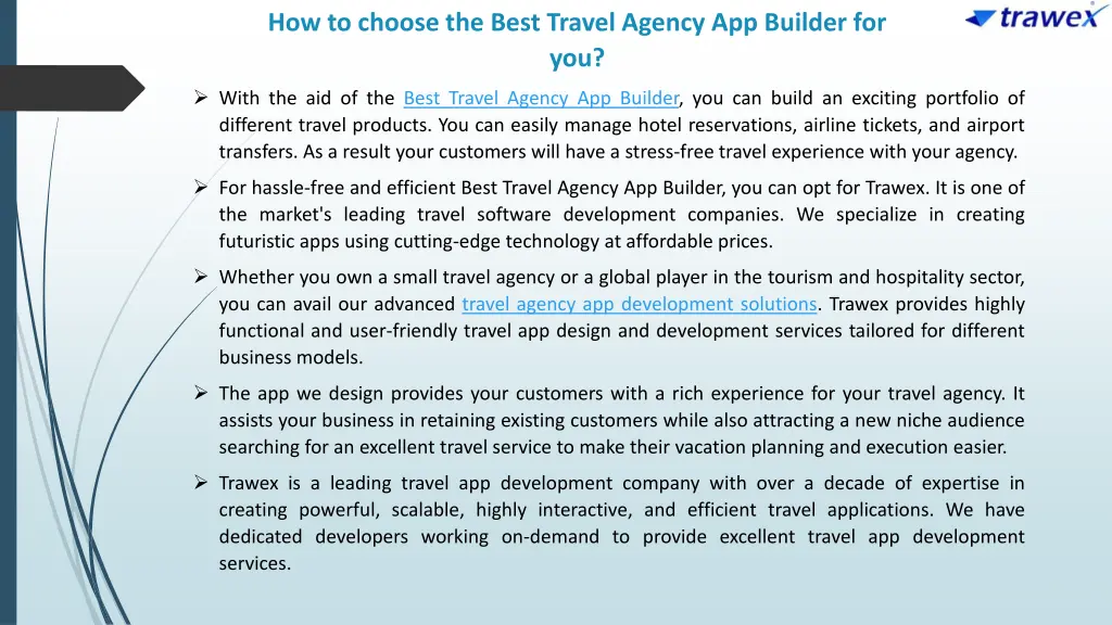 how to choose the best travel agency app builder