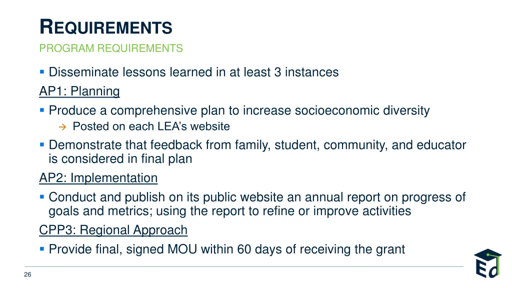 r equirements program requirements