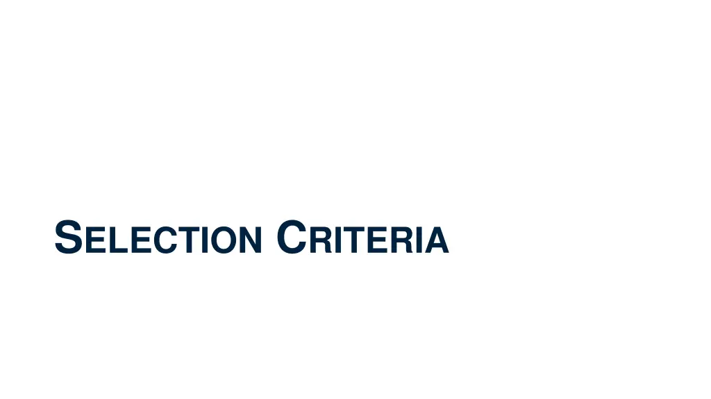 s election c riteria