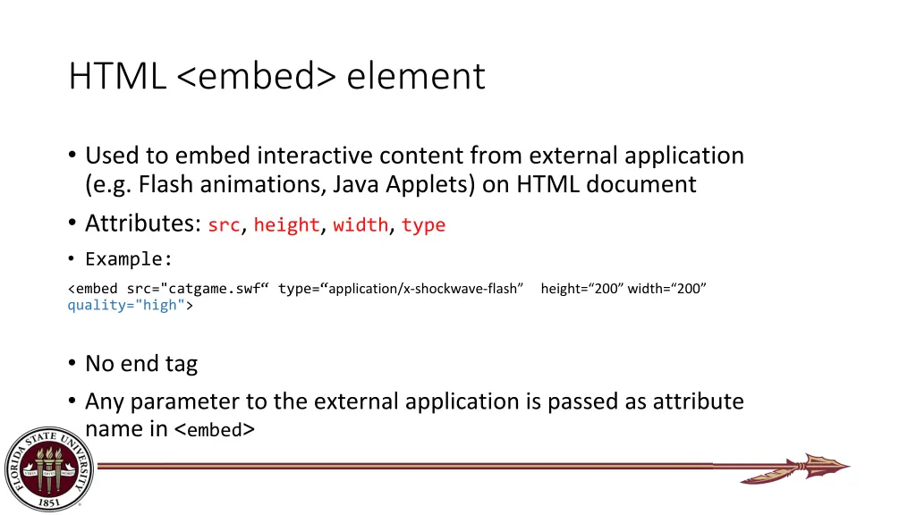 html embed element