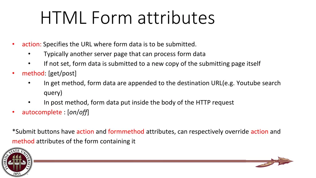 html form attributes