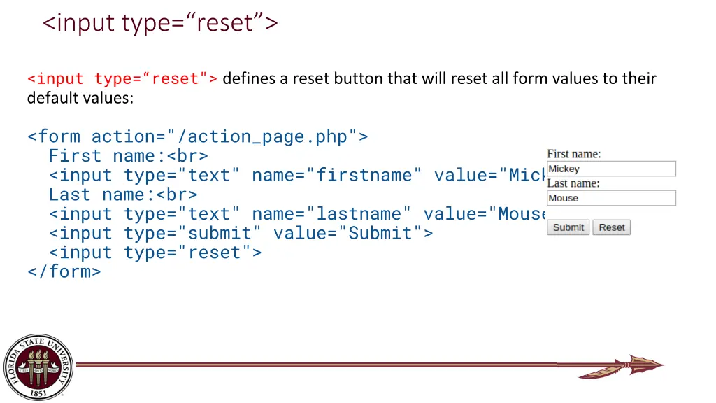 input type reset