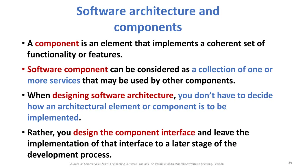 software architecture and components a component